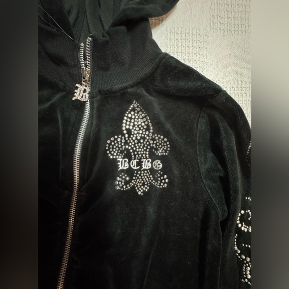 BCBGMaxAzria Y2K Black Rhinestone Bomber Jacket - Picture 7 of 15